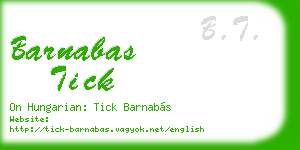 barnabas tick business card